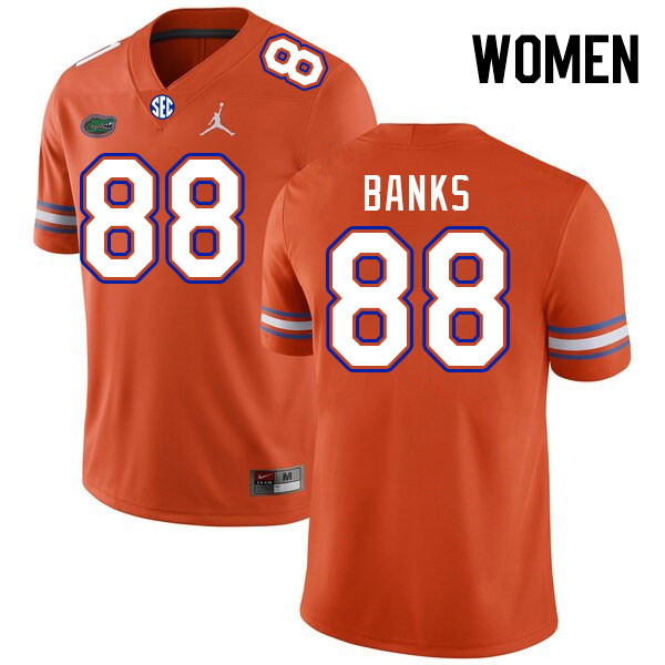 Women #88 Caleb Banks Florida Gators College Football Jerseys Stitched-Orange